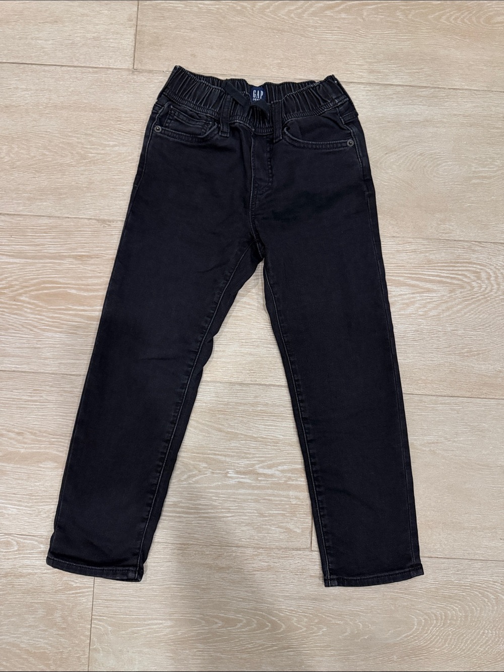 GAP Kids Black Elastic-Waist Denim Jeans